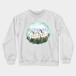 rexburg idaho mountain watercolor Crewneck Sweatshirt